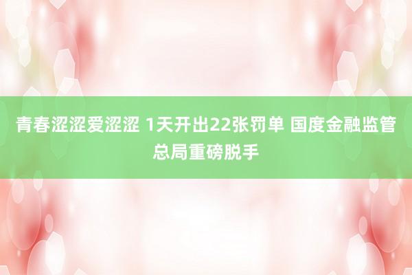 青春涩涩爱涩涩 1天开出22张罚单 国度金融监管总局重磅脱手