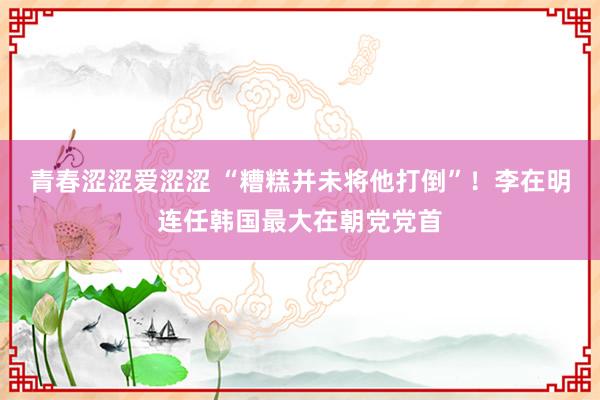 青春涩涩爱涩涩 “糟糕并未将他打倒”！李在明连任韩国最大在朝党党首