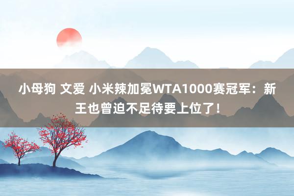 小母狗 文爱 小米辣加冕WTA1000赛冠军：新王也曾迫不足待要上位了！